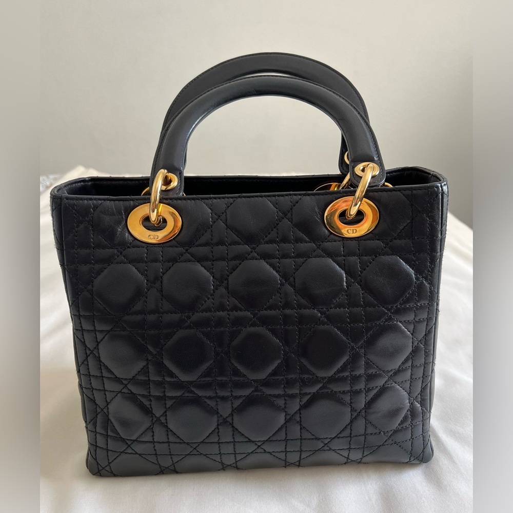 ❌❌SOLD❌❌Authentic Christian Lady Dior Medium Lambskin Handbag